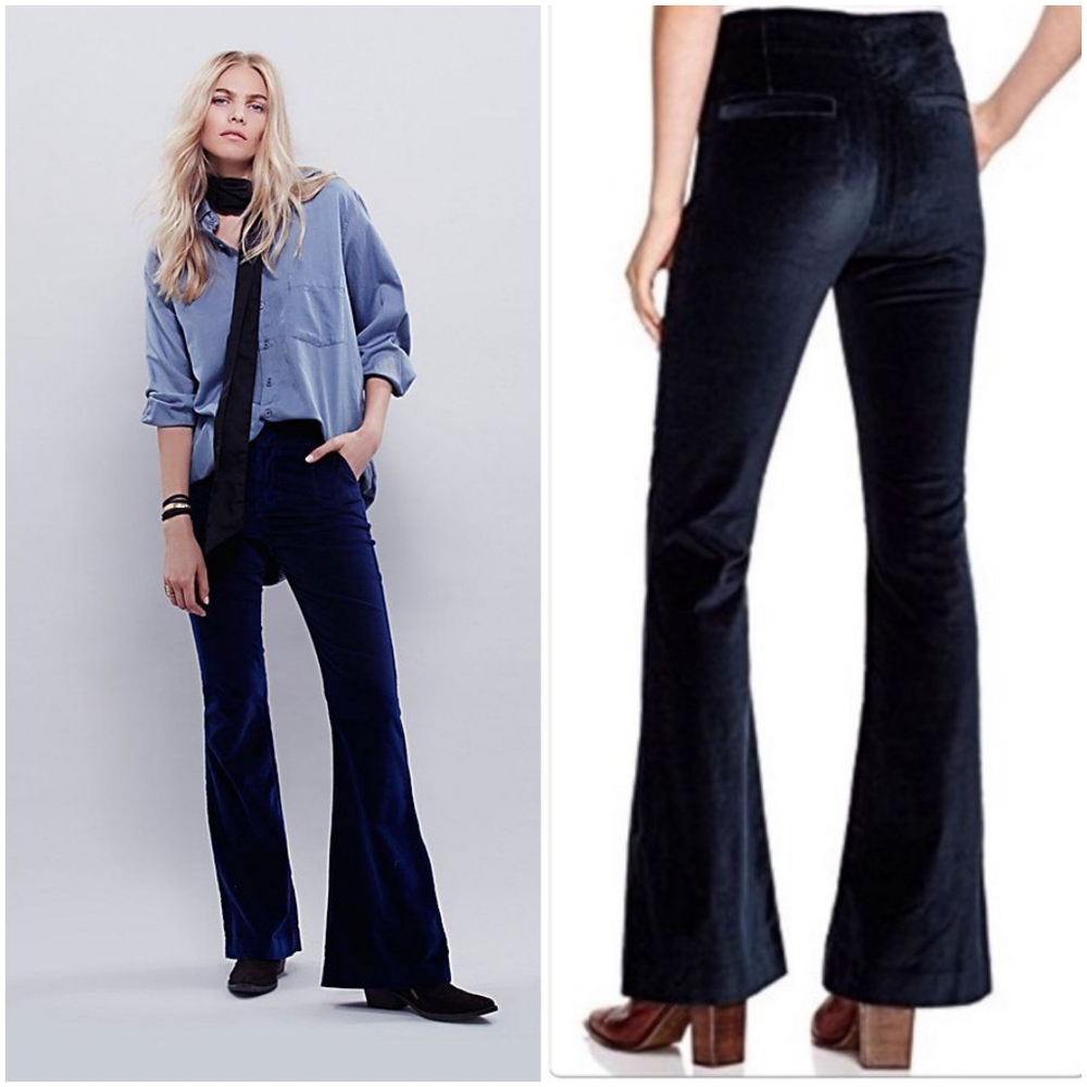 Free People Oxanna Velvet Stretch Flare Pants